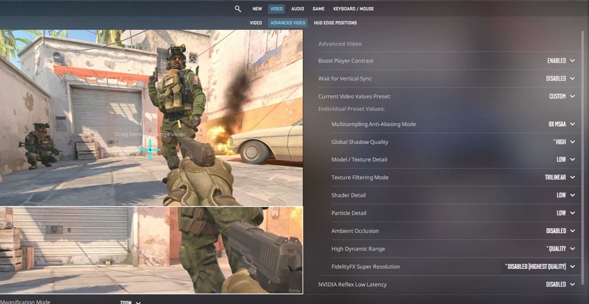 Donk's full CS2 video settings