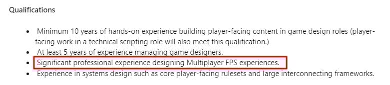 Respawn hiring for FPS multiplayer project